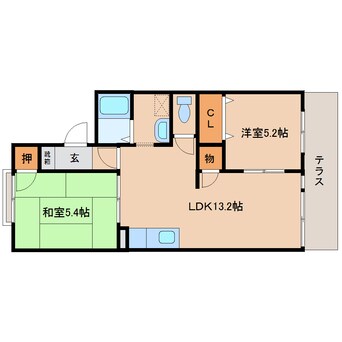 間取図 近鉄南大阪線/橿原神宮前駅 徒歩14分 1階 築31年