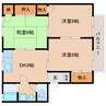 近鉄南大阪線/岡寺駅 徒歩4分 2階 築36年 3DKの間取り