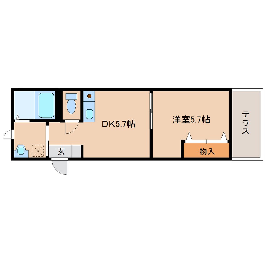 間取図 近鉄大阪線（近畿）/大和八木駅 徒歩5分 1階 築22年