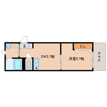 間取図 近鉄大阪線（近畿）/大和八木駅 徒歩5分 1階 築22年