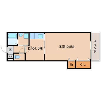 間取図 近鉄橿原線/橿原神宮前駅 徒歩7分 2階 築24年