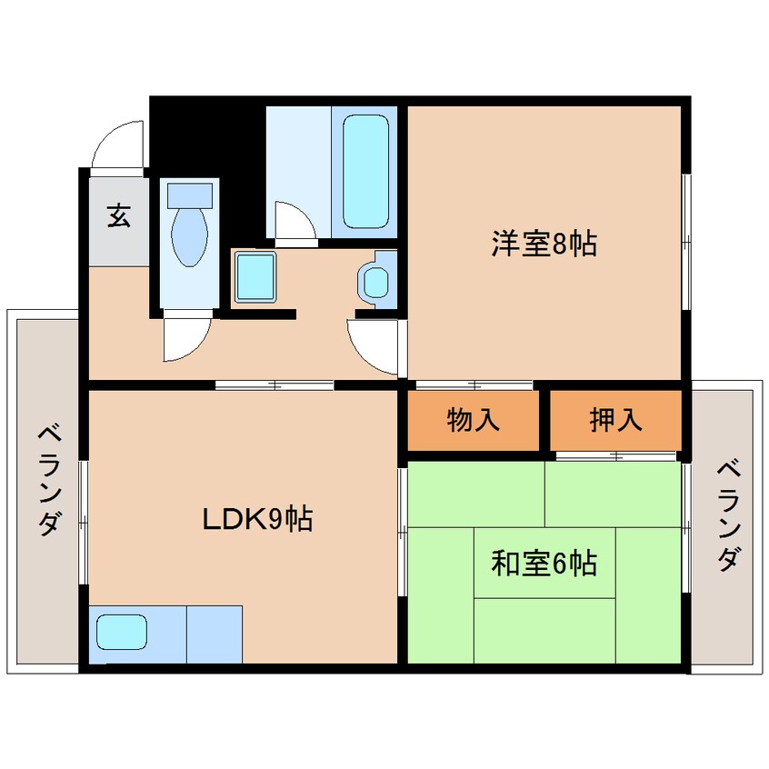 間取図 近鉄大阪線（近畿）/耳成駅 徒歩5分 1階 築33年