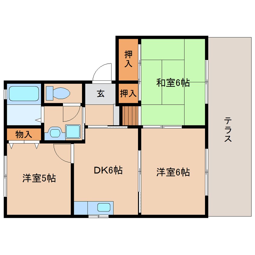 間取図 近鉄橿原線/新ノ口駅 徒歩16分 1階 築28年