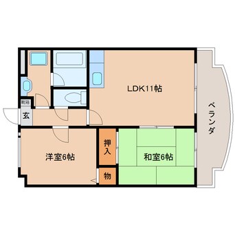 間取図 近鉄橿原線/石見駅 徒歩3分 2階 築22年