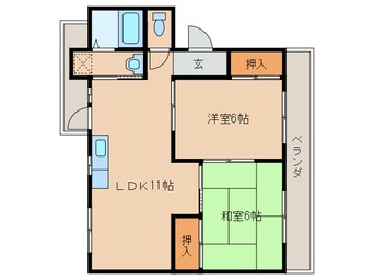 間取図 近鉄大阪線（近畿）/大和八木駅 徒歩8分 1階 築39年