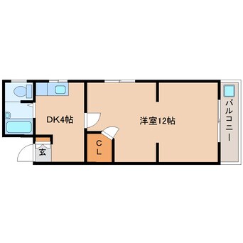 間取図 近鉄橿原線/大和八木駅 徒歩15分 4階 築46年