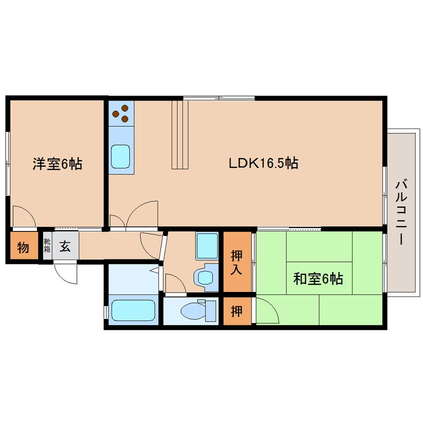 間取図 近鉄橿原線/笠縫駅 徒歩10分 2階 築33年