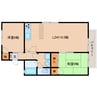 近鉄橿原線/笠縫駅 徒歩10分 2階 築34年 2LDKの間取り