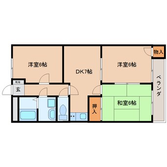 間取図 近鉄橿原線/新ノ口駅 徒歩15分 2階 築27年