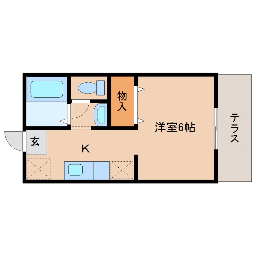 間取図 近鉄橿原線/新ノ口駅 徒歩7分 1階 築30年