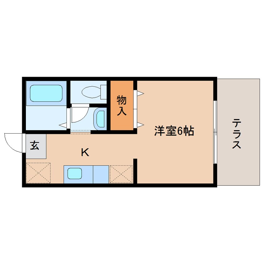 間取図 近鉄橿原線/新ノ口駅 徒歩7分 1階 築30年