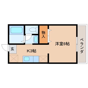 間取図 近鉄橿原線/新ノ口駅 徒歩7分 2階 築30年