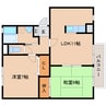近鉄橿原線/田原本駅 徒歩10分 2階 築25年 2LDKの間取り