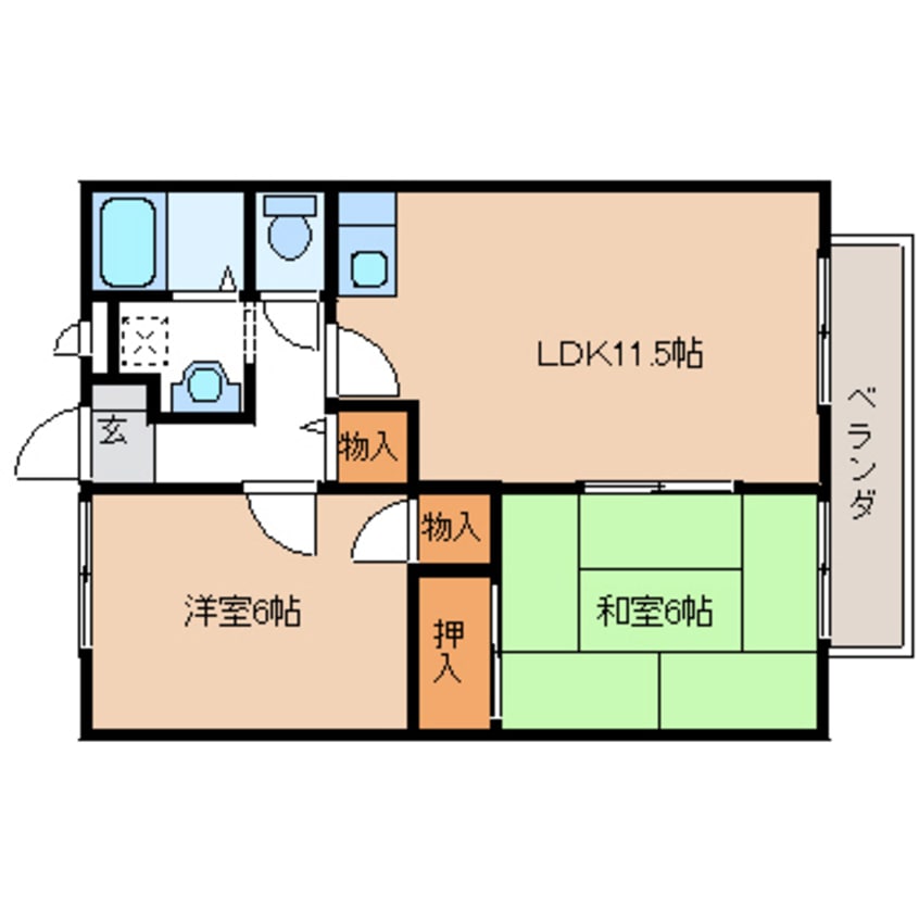 間取図 近鉄大阪線（近畿）/大和八木駅 徒歩20分 2階 築25年