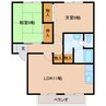 近鉄南大阪線/坊城駅 徒歩16分 1階 築28年 2LDKの間取り