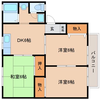 間取図 近鉄南大阪線/岡寺駅 徒歩4分 1階 築30年
