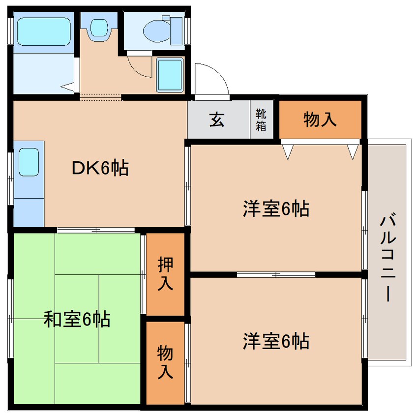 間取図 近鉄南大阪線/岡寺駅 徒歩4分 1階 築30年