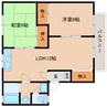 近鉄南大阪線/岡寺駅 徒歩4分 1階 築30年 2LDKの間取り