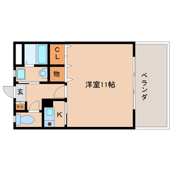 間取図 近鉄橿原線/畝傍御陵前駅 徒歩6分 2階 築28年