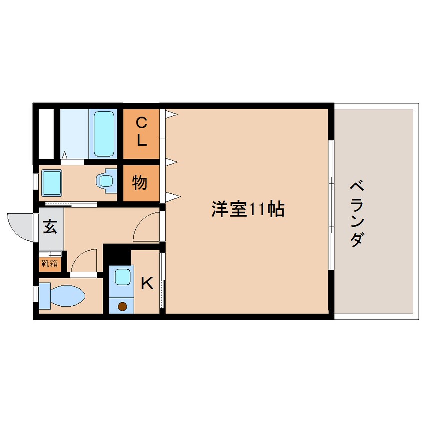 間取図 近鉄橿原線/畝傍御陵前駅 徒歩6分 2階 築28年