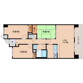 間取図 近鉄大阪線（近畿）/大和八木駅 徒歩3分 8階 築23年