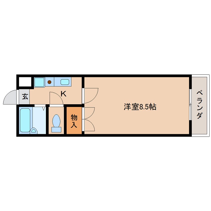 間取図 近鉄大阪線（近畿）/真菅駅 徒歩3分 3階 築27年