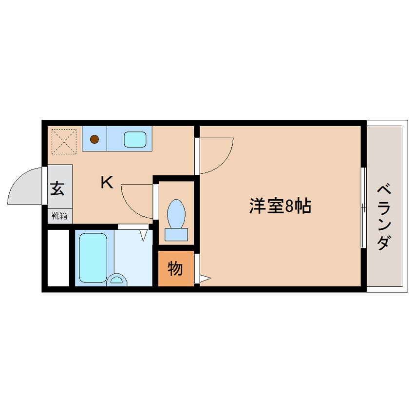 間取図 近鉄大阪線（近畿）/大和八木駅 徒歩9分 2階 築26年