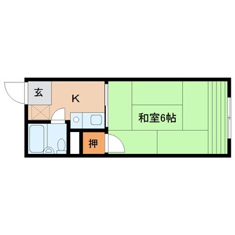 間取図 近鉄橿原線/橿原神宮前駅 徒歩4分 1階 築39年