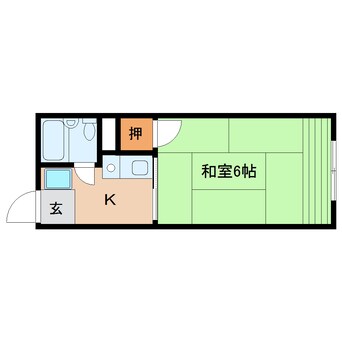 間取図 近鉄橿原線/橿原神宮前駅 徒歩4分 1階 築39年