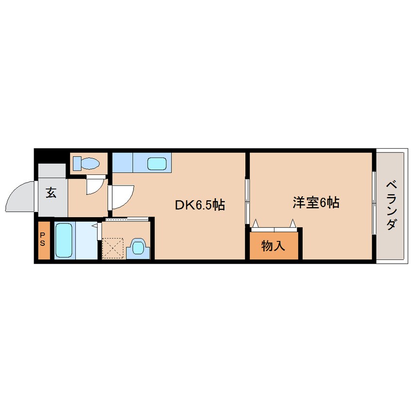 間取図 近鉄南大阪線/坊城駅 徒歩2分 2階 築23年