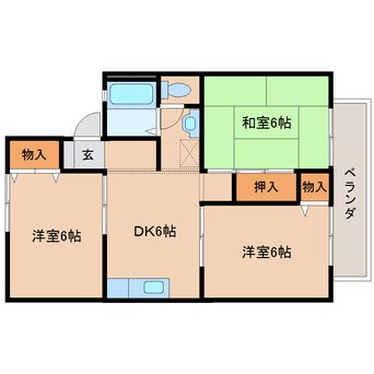 間取図 近鉄橿原線/田原本駅 徒歩10分 2階 築30年