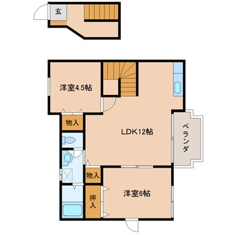 間取図 近鉄大阪線（近畿）/耳成駅 徒歩12分 2階 築23年