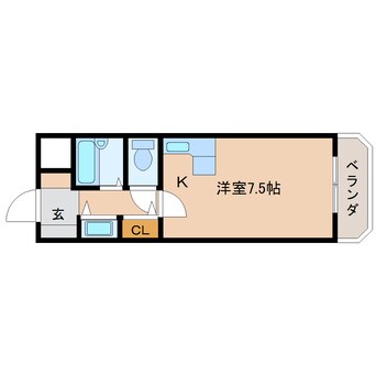 間取図 近鉄南大阪線/橿原神宮前駅 徒歩3分 3階 築29年