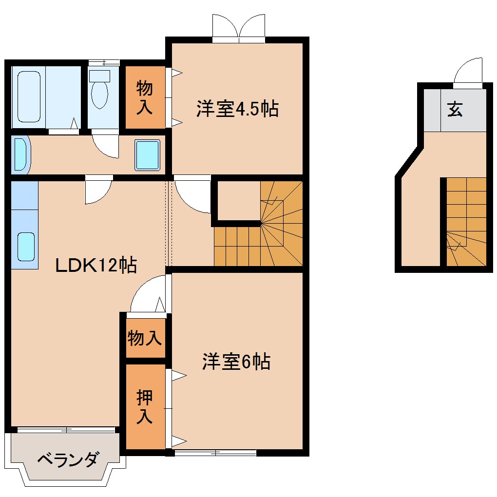 間取り図 近鉄大阪線（近畿）/耳成駅 徒歩8分 2階 築26年