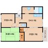 近鉄橿原線/畝傍御陵前駅 徒歩5分 2階 築32年 3DKの間取り