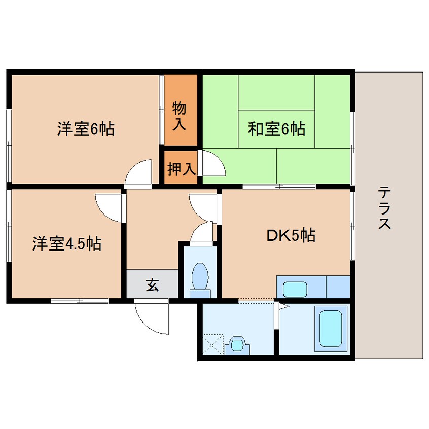 間取図 近鉄橿原線/田原本駅 徒歩8分 1階 築27年