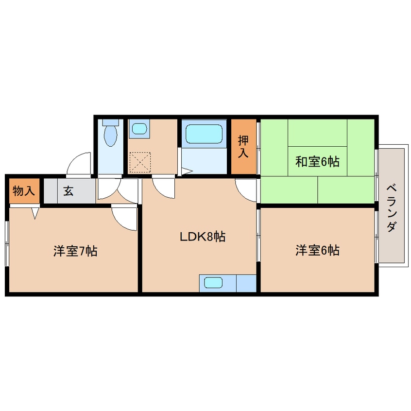 間取図 近鉄橿原線/田原本駅 徒歩18分 2階 築28年