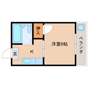 間取図 近鉄橿原線/新ノ口駅 徒歩6分 4階 築39年