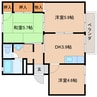 近鉄橿原線/笠縫駅 徒歩10分 2階 築26年 3DKの間取り