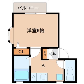 間取図 近鉄南大阪線/橿原神宮前駅 徒歩4分 2階 築23年