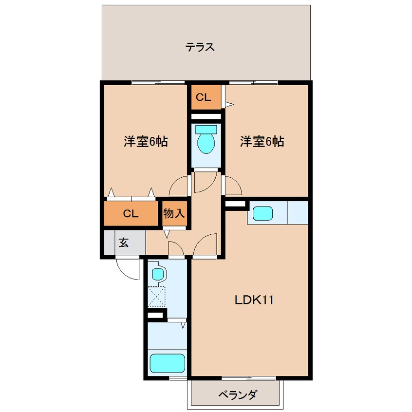 間取図 近鉄大阪線（近畿）/大和八木駅 徒歩17分 1階 築21年