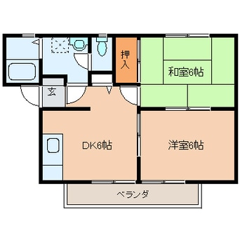 間取図 近鉄橿原線/笠縫駅 徒歩4分 2階 築23年