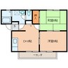 近鉄橿原線/笠縫駅 徒歩4分 2階 築23年 2DKの間取り