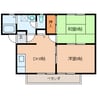近鉄橿原線/笠縫駅 徒歩4分 2階 築23年 2DKの間取り