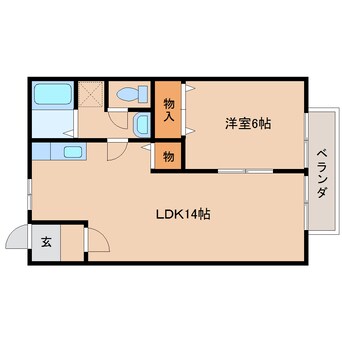 間取図 近鉄南大阪線/橿原神宮前駅 徒歩12分 2階 築30年