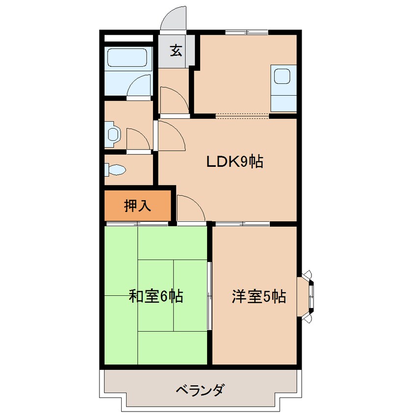 間取図 近鉄橿原線/橿原神宮前駅 徒歩14分 2階 築28年