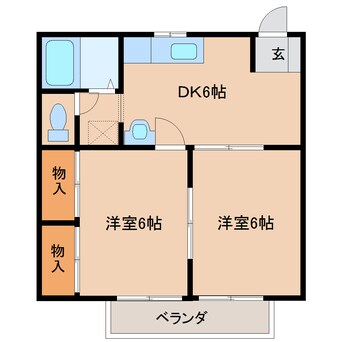 間取図 近鉄南大阪線/坊城駅 徒歩3分 2階 築25年