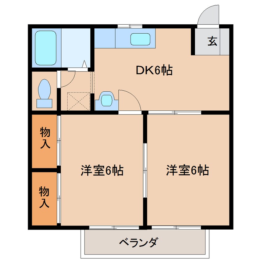 間取図 近鉄南大阪線/坊城駅 徒歩3分 2階 築25年