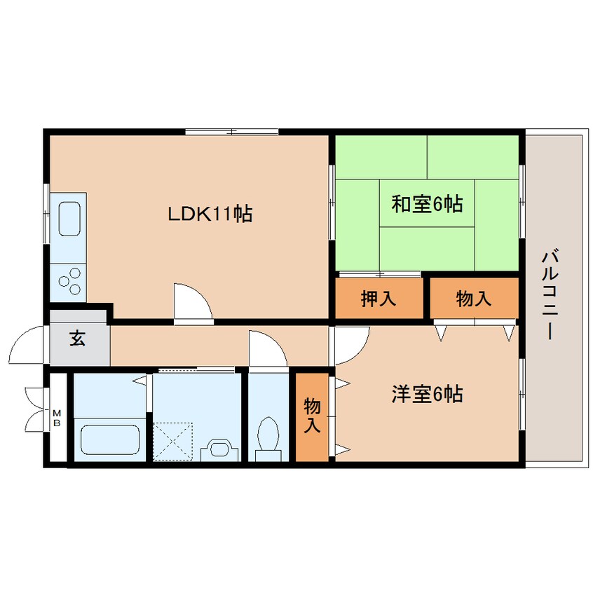 間取図 近鉄橿原線/新ノ口駅 徒歩14分 3階 築23年