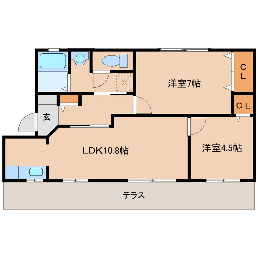 間取図 近鉄南大阪線/壺阪山駅 徒歩4分 1階 築21年